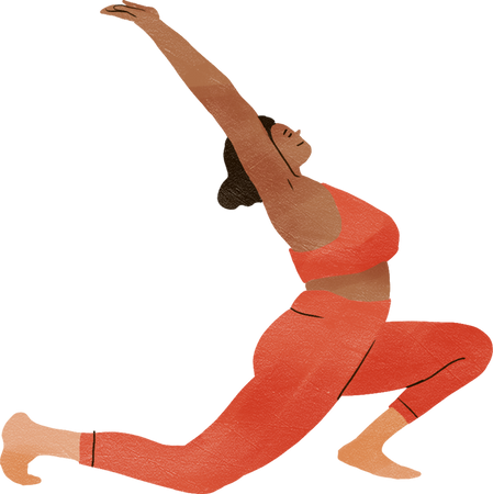 Textured Handdrawn Loose Woman in Low Lunge